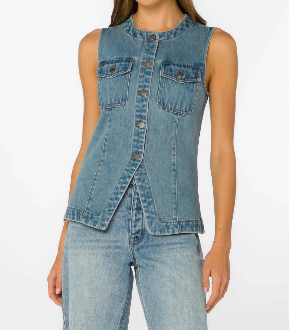 NEW VELVET HEART ideline denim vest in blue